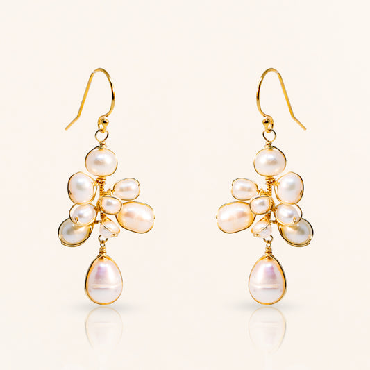 Pearl Cluster Earrings