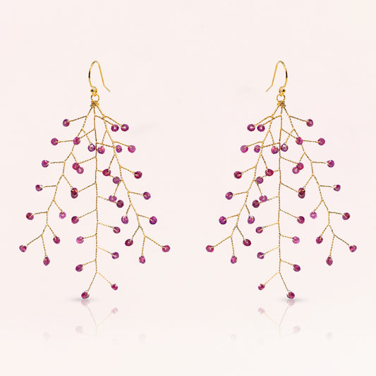 Garnet Wire Earrings