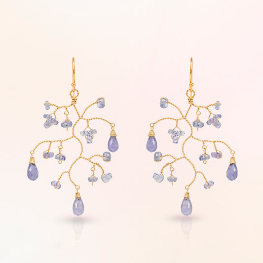 Gemstone Tree Earrings