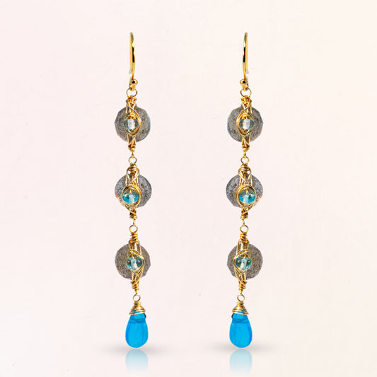 Gemstone Chain Earrings