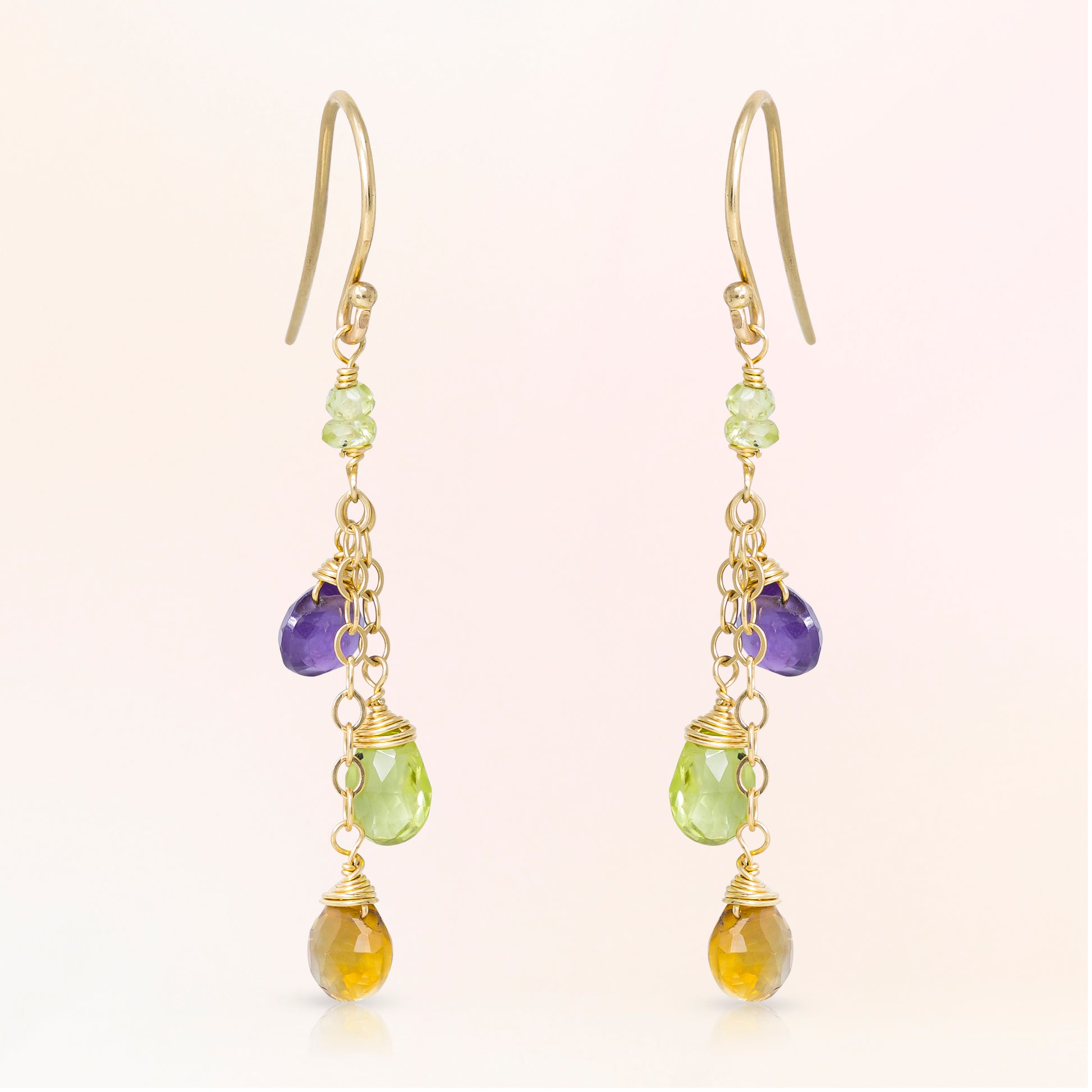 citrine earrings 14k gold​