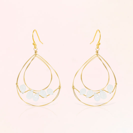 Moonstone Hoop Earrings