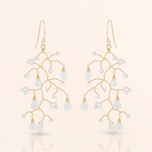 Moonstone Tree Earrings