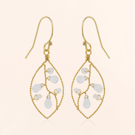 Moonstone Leaf Earrings