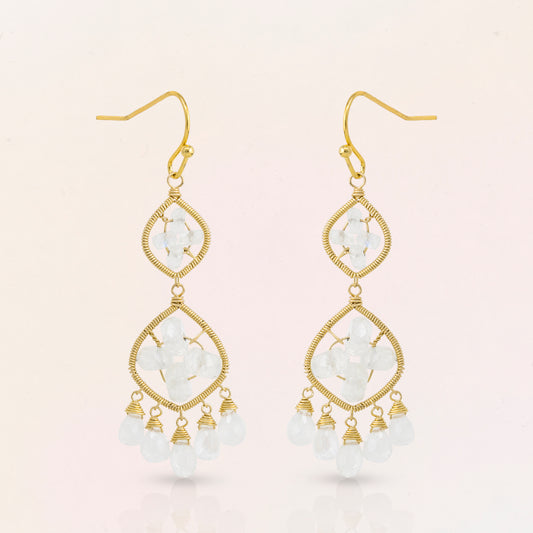 Moonstone Double Hoop Earrings