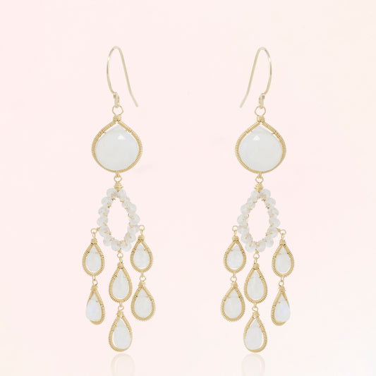 Moonstone Chandelier Earrings