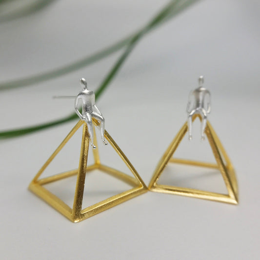 pyramid drop earrings