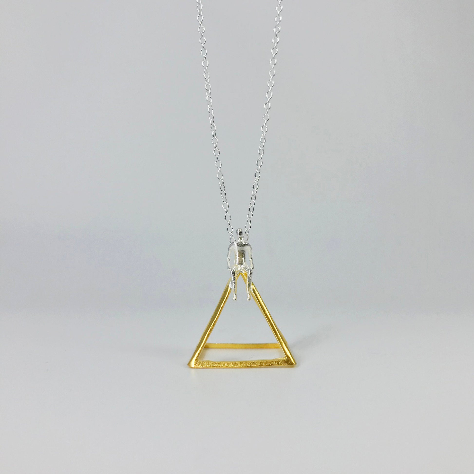 silver pyramid pendant