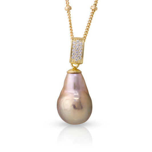 Baroque Pearl Pendant South China Genuine Pearl Swarovski Crystal