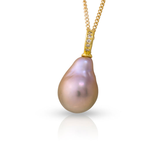 Baroque Pearl Pendant South China Genuine Pearl Swarovski Crystal