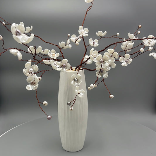 Pearl Branch with Ceramic Vase