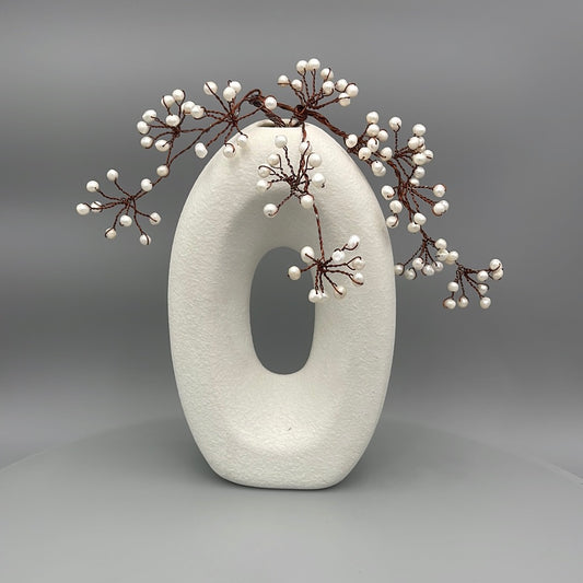 Pearl Branch with Ceramic Vase