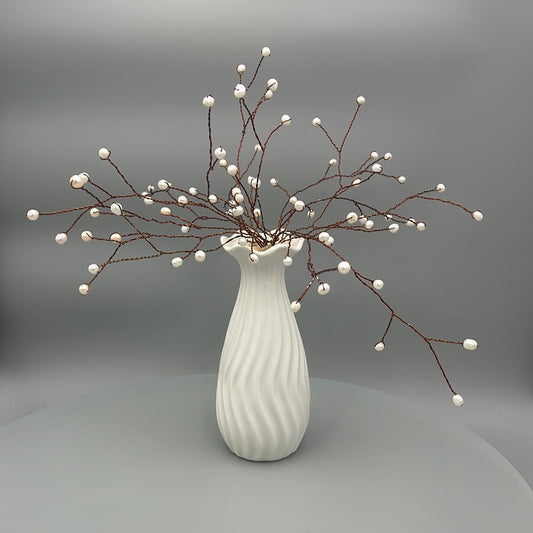 Pearl Branch with Ceramic Vase